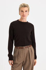 Filippa K / soft wool crewneck sweater / Dark Chocolate