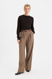 Filippa K / soft wool crewneck sweater / Dark Chocolate