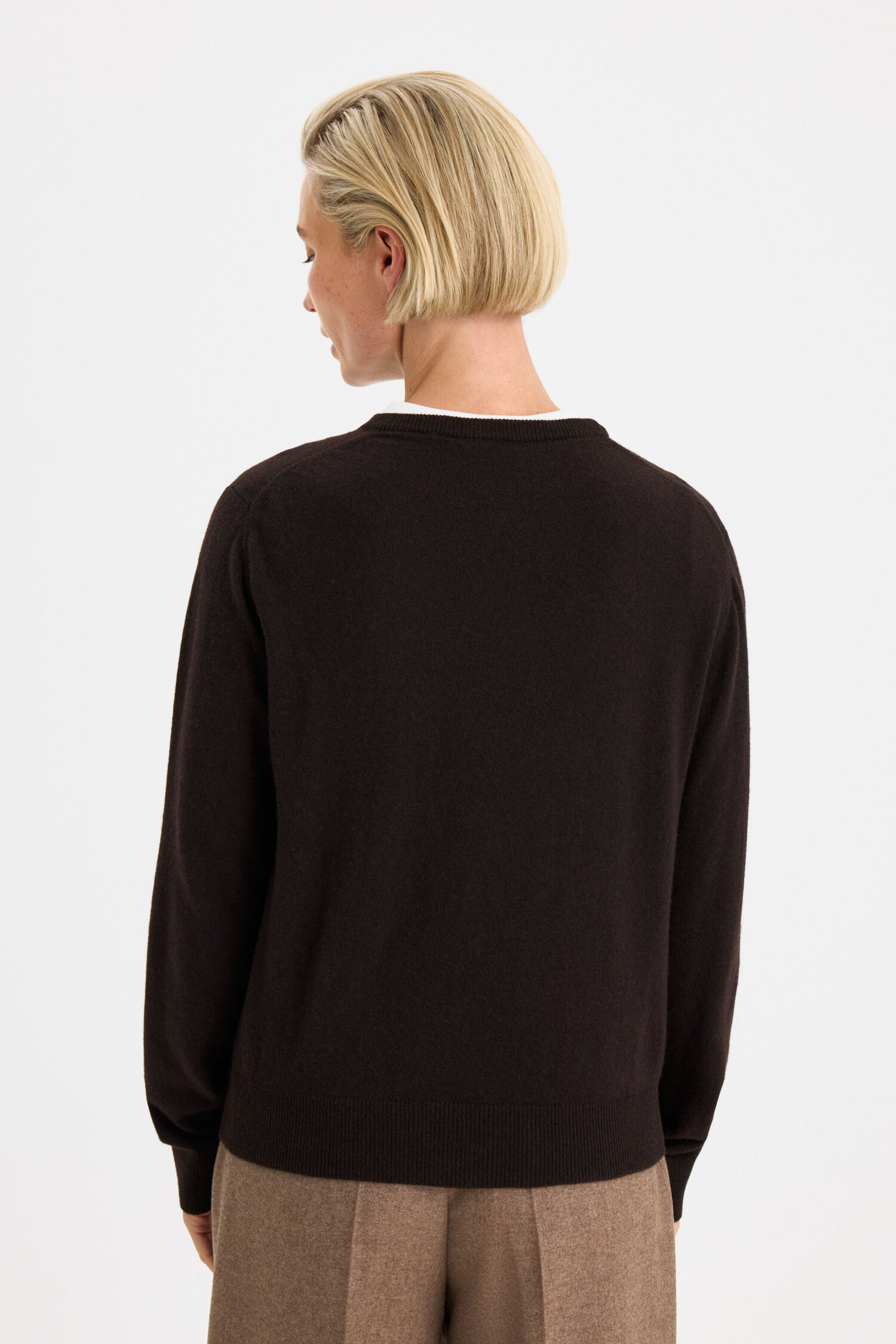 Filippa K / soft wool crewneck sweater / Dark Chocolate