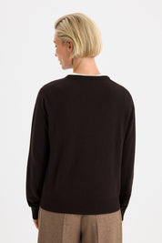 Filippa K / soft wool crewneck sweater / Dark Chocolate