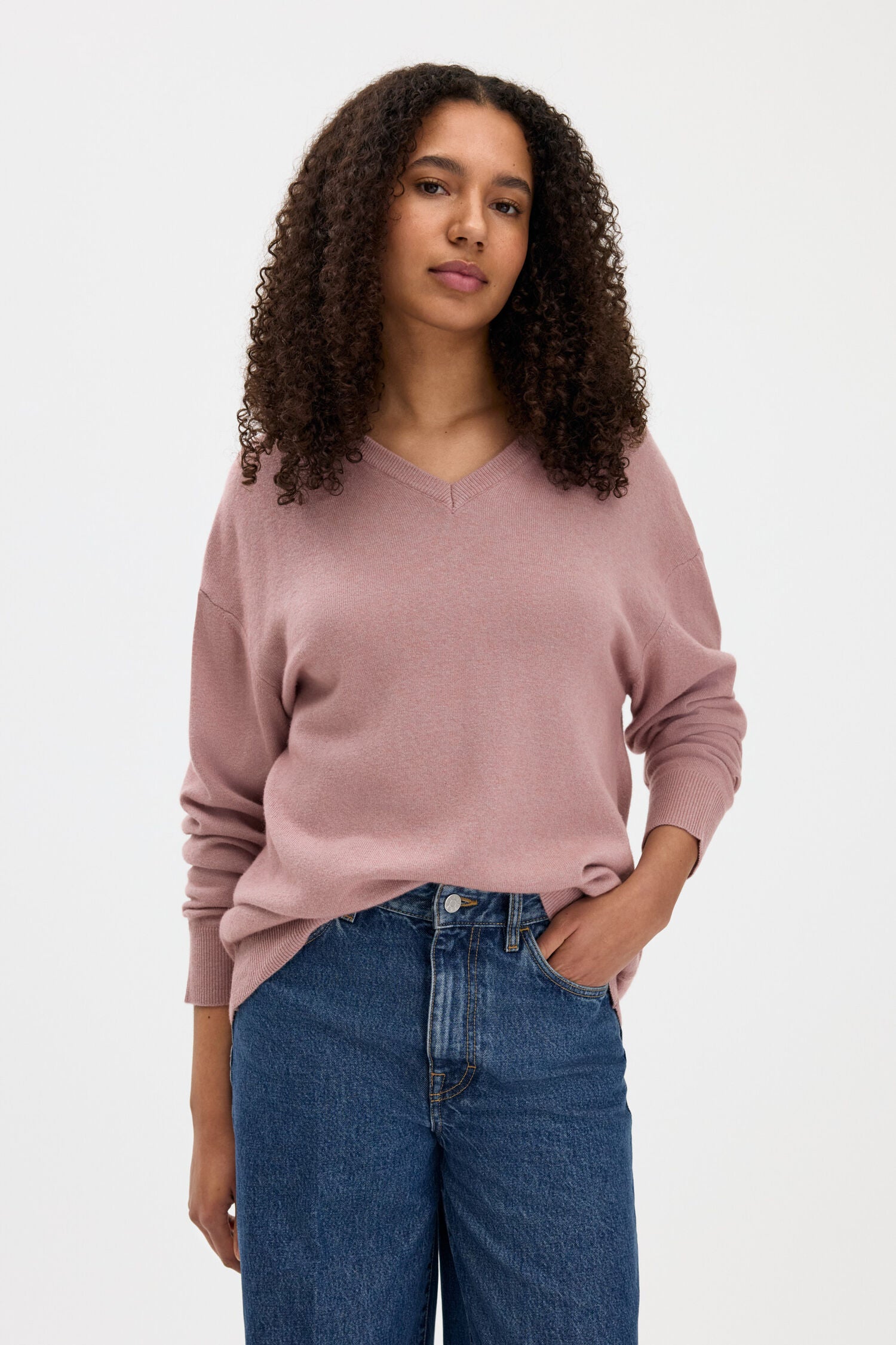 Filippa K / soft wool v-neck sweater / Light Pink