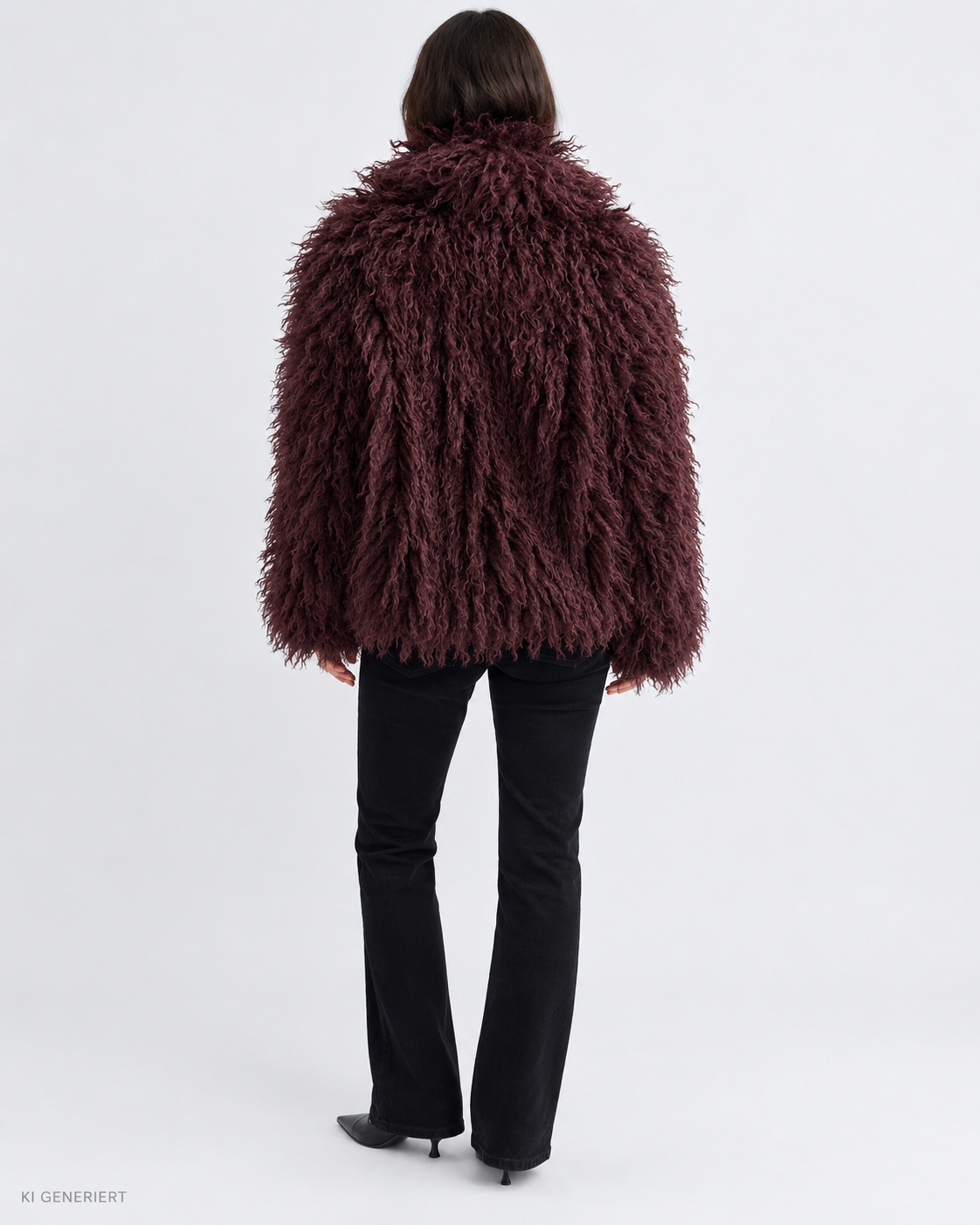 Gina Tricot / Faux fur short jacket / Wine