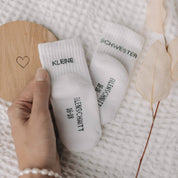 Eulenschnitt - Babysocken Kleine Schwester 16-18