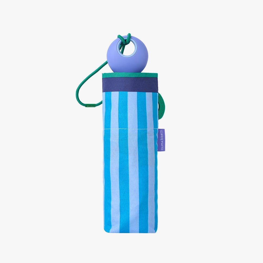 Mini Faltbarer Regenschirm 'Joy' mit Streifen / blau