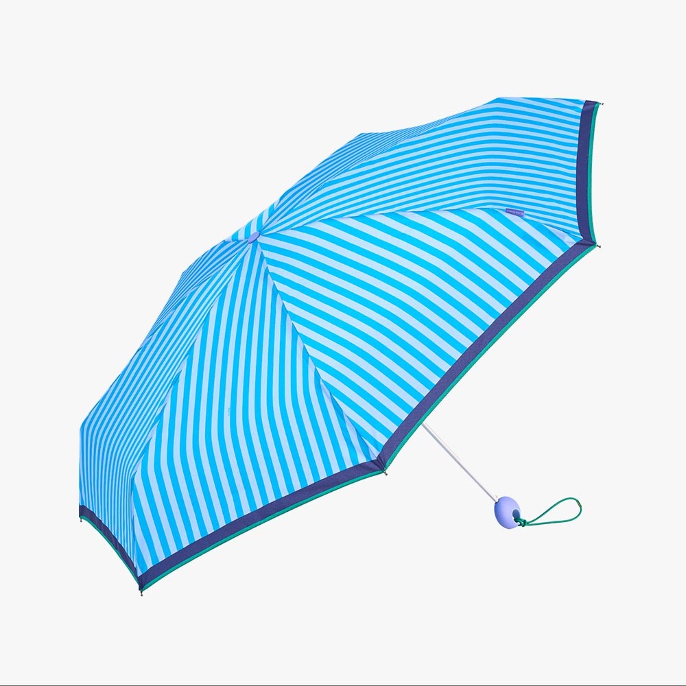 Mini Faltbarer Regenschirm 'Joy' mit Streifen / blau
