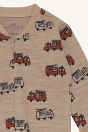 Hust&Claire / HCManu Firetruck Zip Nightwear / Biscuit