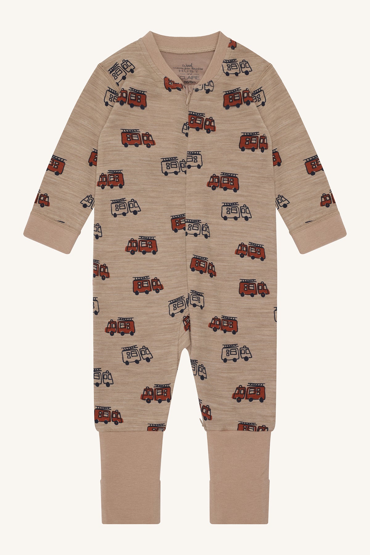 Hust&Claire / HCManu Firetruck Zip Nightwear / Biscuit