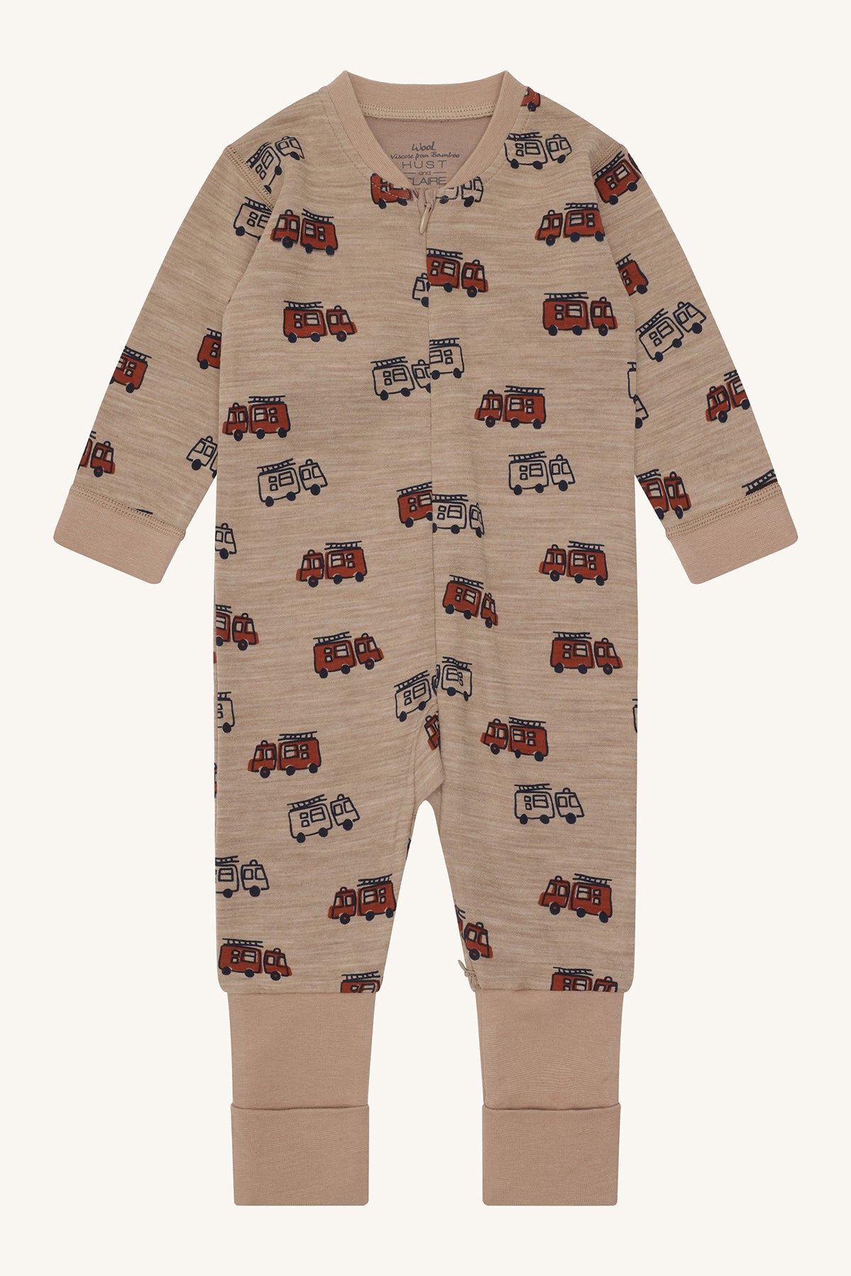 Hust&Claire / HCManu Firetruck Zip Nightwear / Biscuit