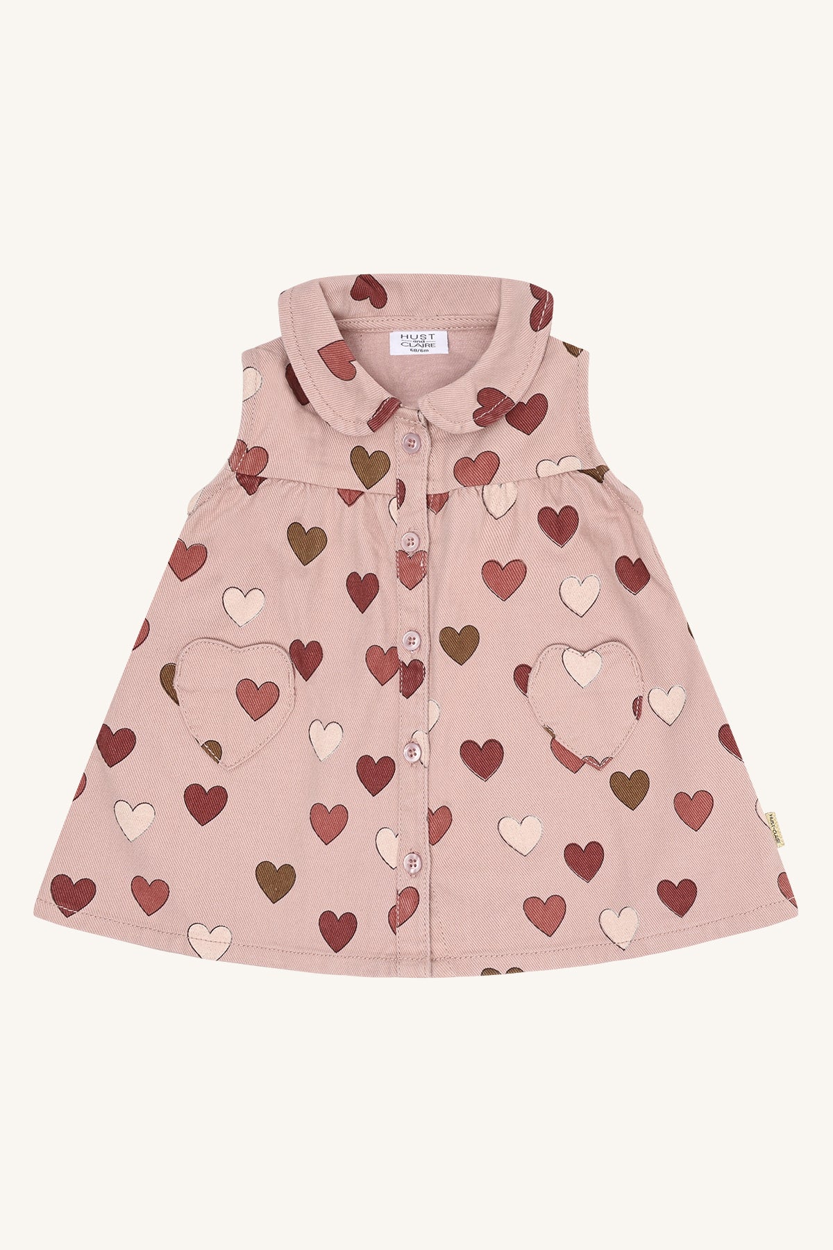 Hust & Claire / HCKatinka Fine Twill Old Hearts / Adobe Rose