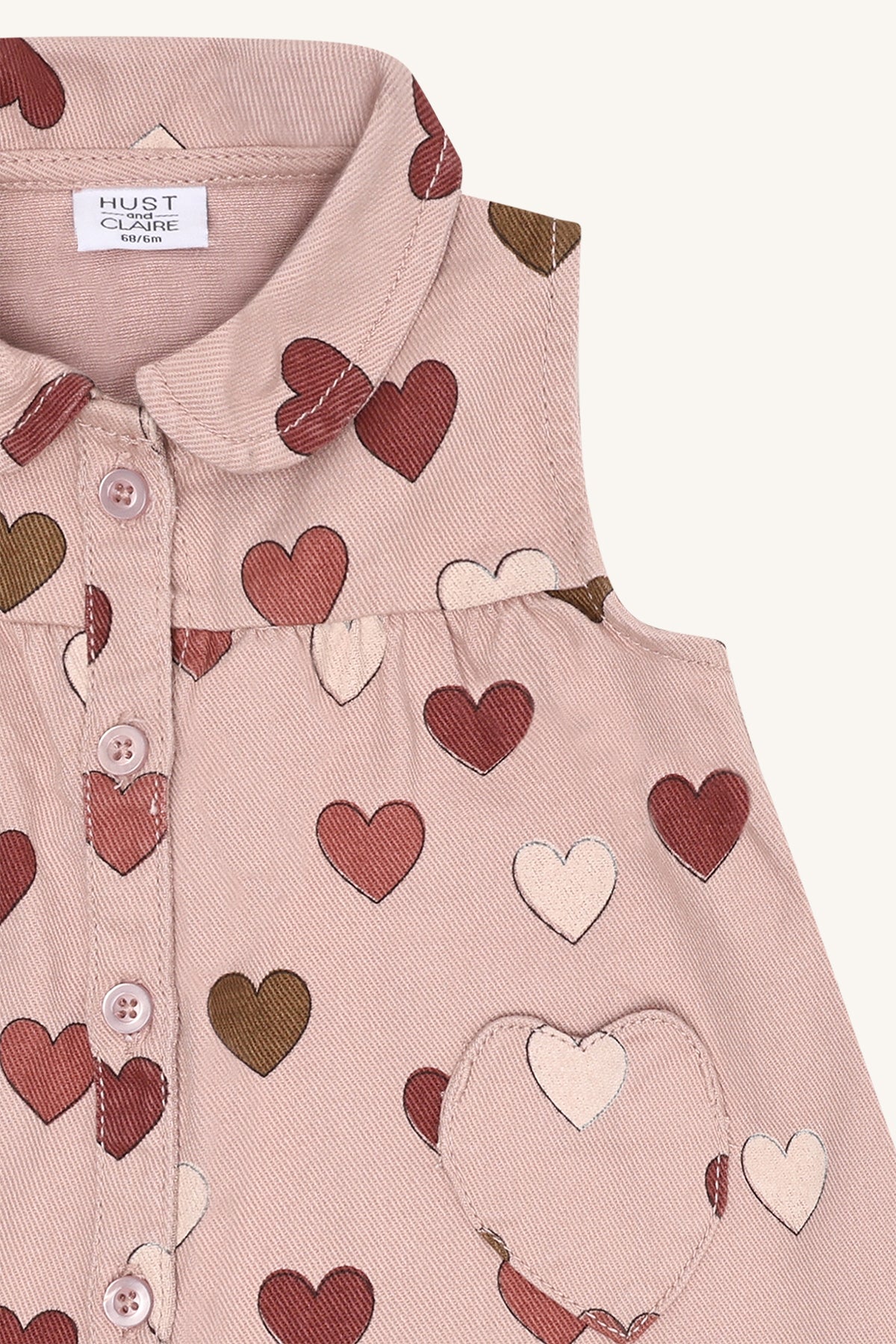 Hust & Claire / HCKatinka Fine Twill Old Hearts / Adobe Rose