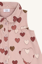 Hust & Claire / HCKatinka Fine Twill Old Hearts / Adobe Rose