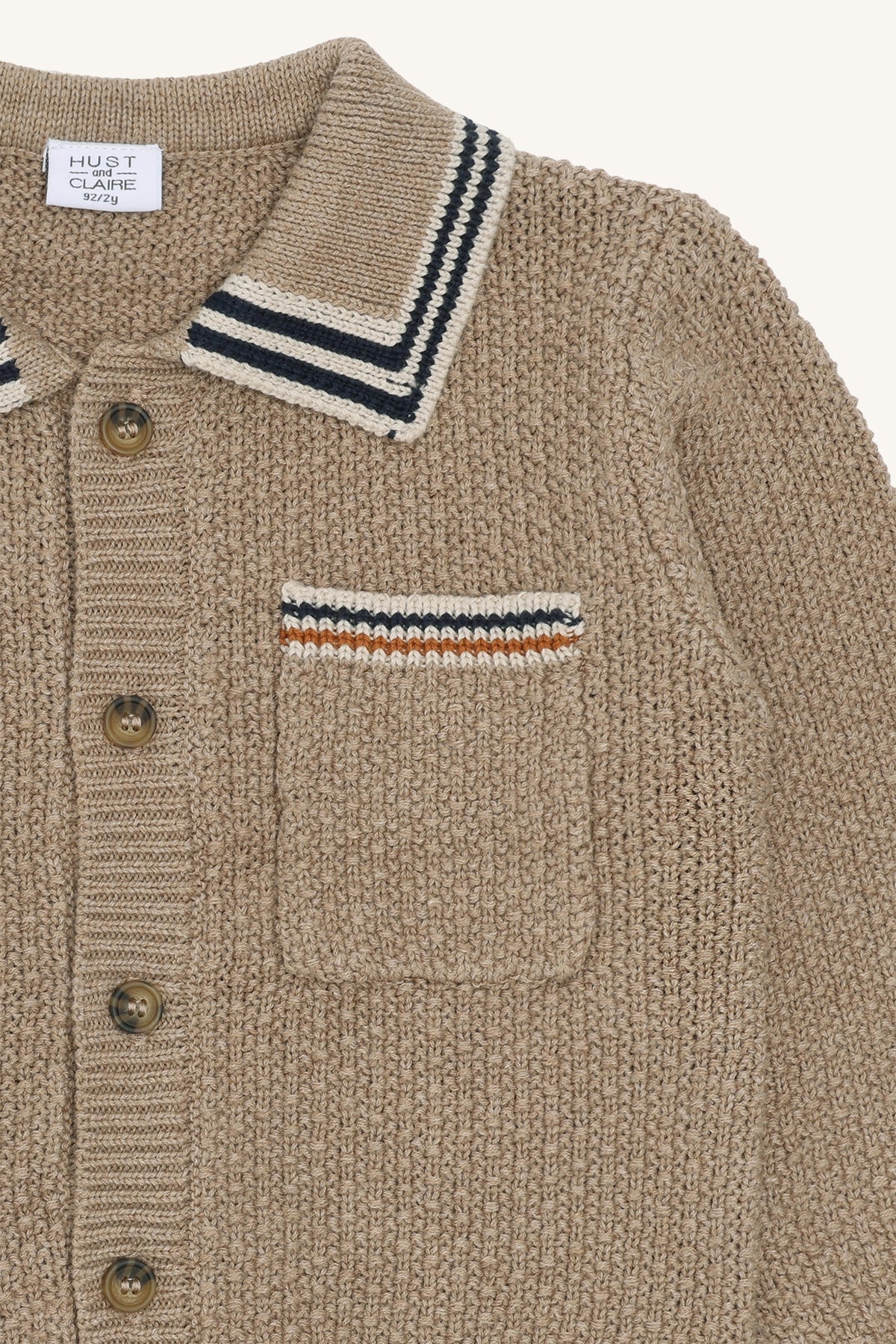 Hust&Claire / HCPelle  Polo cardigan / Biscuit