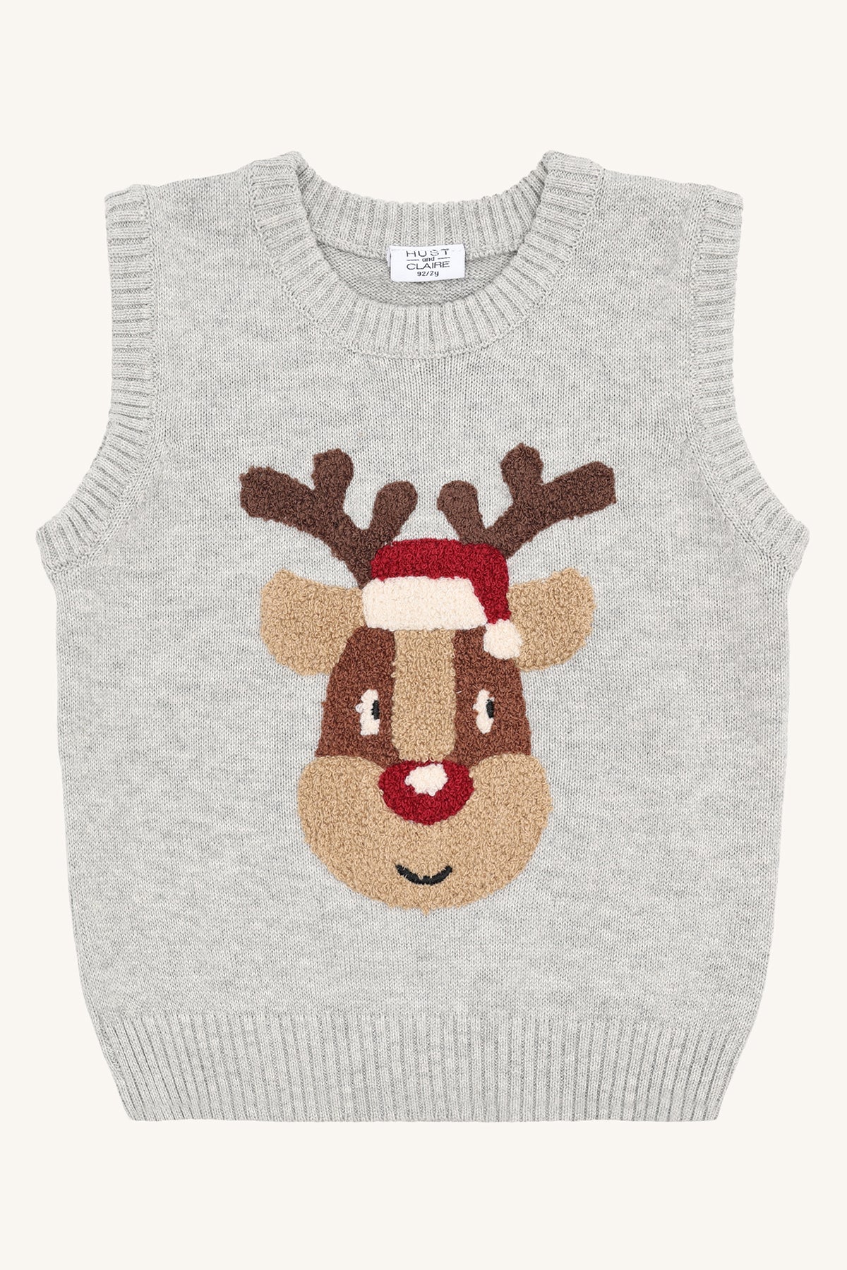 Hust & Claire / HCPrinco  Reindeer Vest / Soft Grey Melange
