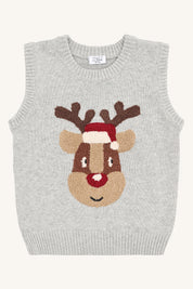 Hust & Claire / HCPrinco  Reindeer Vest / Soft Grey Melange