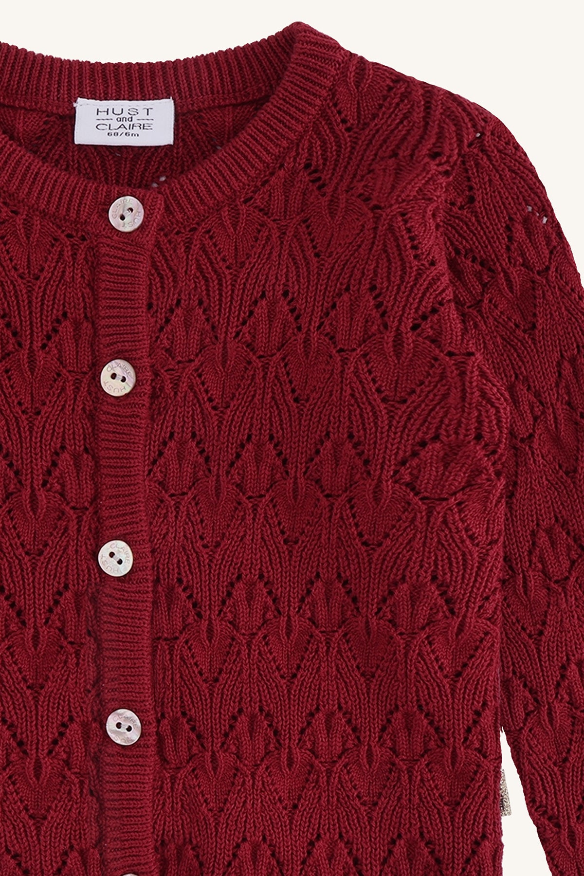 Hust & Claire / HCCilja Pointelle Cardigan / Teaberry