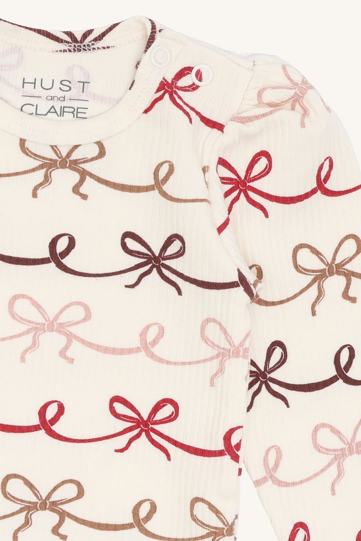 Hust & Claire / HCBritt bow Long sleeved / Sugar