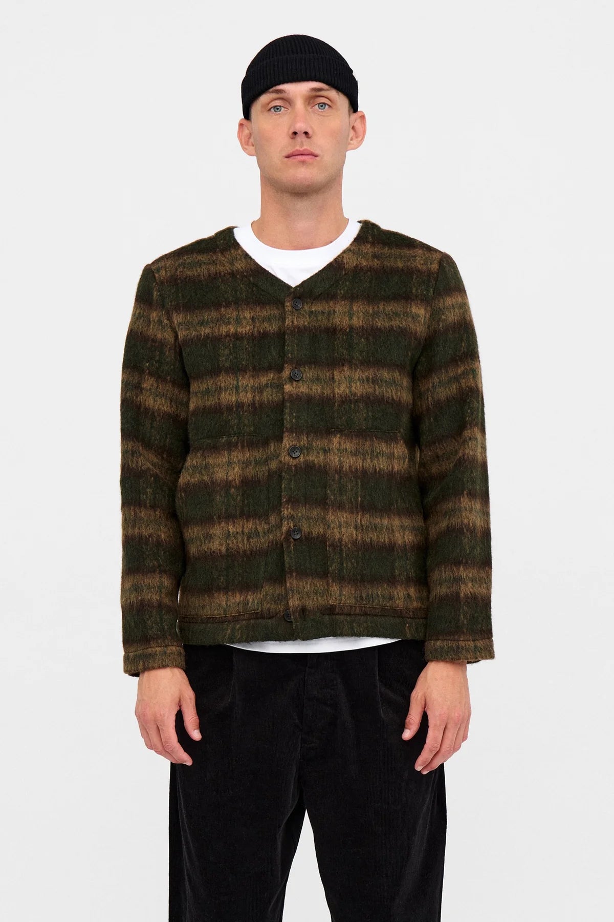 ANERKJENDT / AKDAN HEAVY TWILL CHECK OVERSHIRT / Forest night