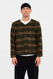 ANERKJENDT / AKDAN HEAVY TWILL CHECK OVERSHIRT / Forest night