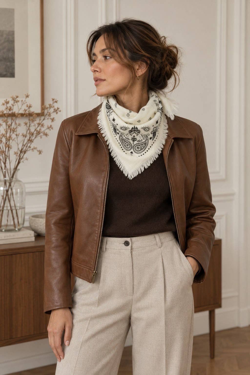 LINETA - kleines quadratisches Tuch mit Bandana-Motiv