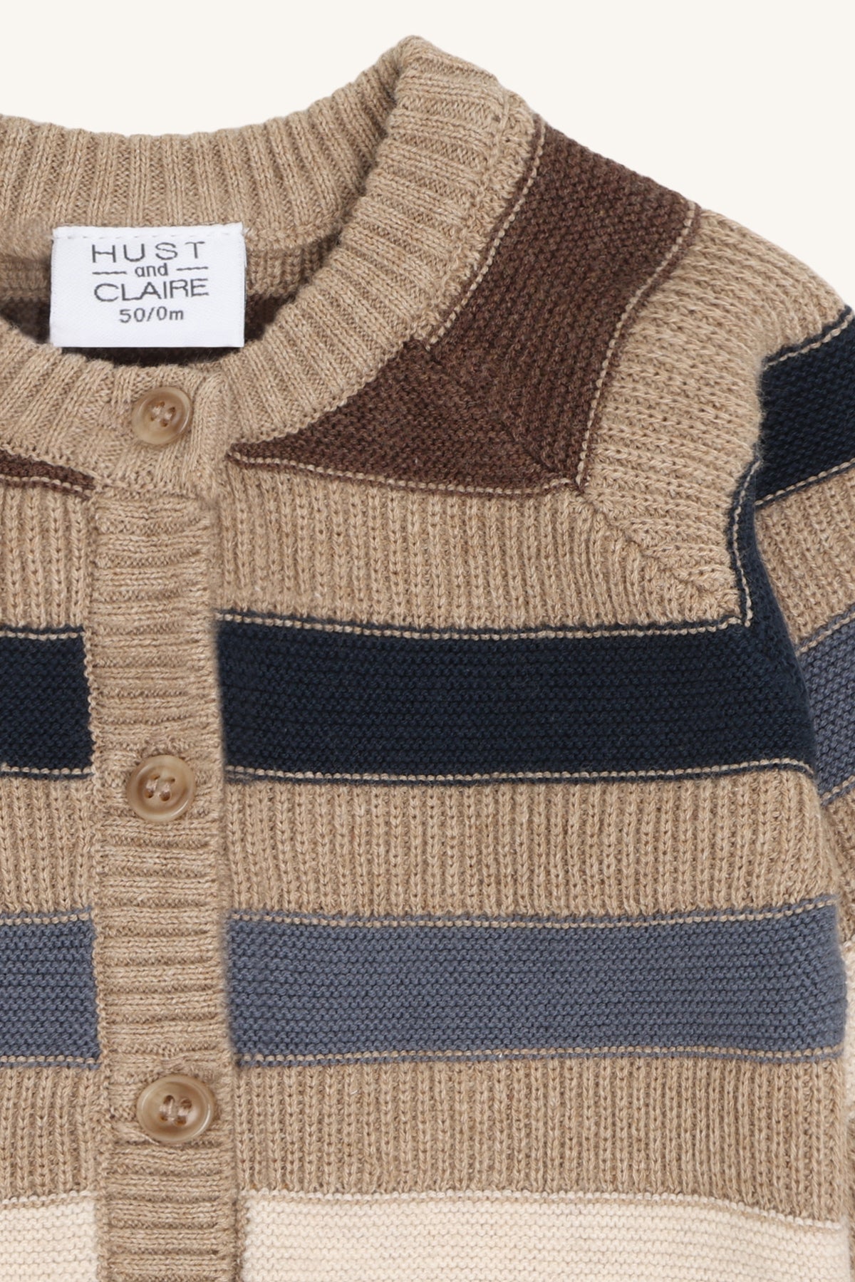 Hust & Claire / HCCall Stripe Cardigan / 3554 Biscuit