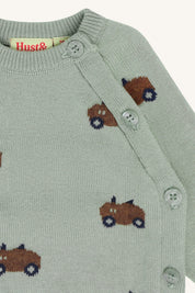 Hust & Claire / HCCall Jacquard Cardigan / 4440 Forest Fog