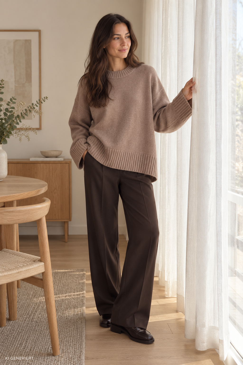 Gina Tricot / Crew neck knitted sweater / New camel (1538)