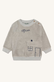 Hust & Claire / HCSofus Ribbed velour Sweatshirt / 4440 Forest Fog
