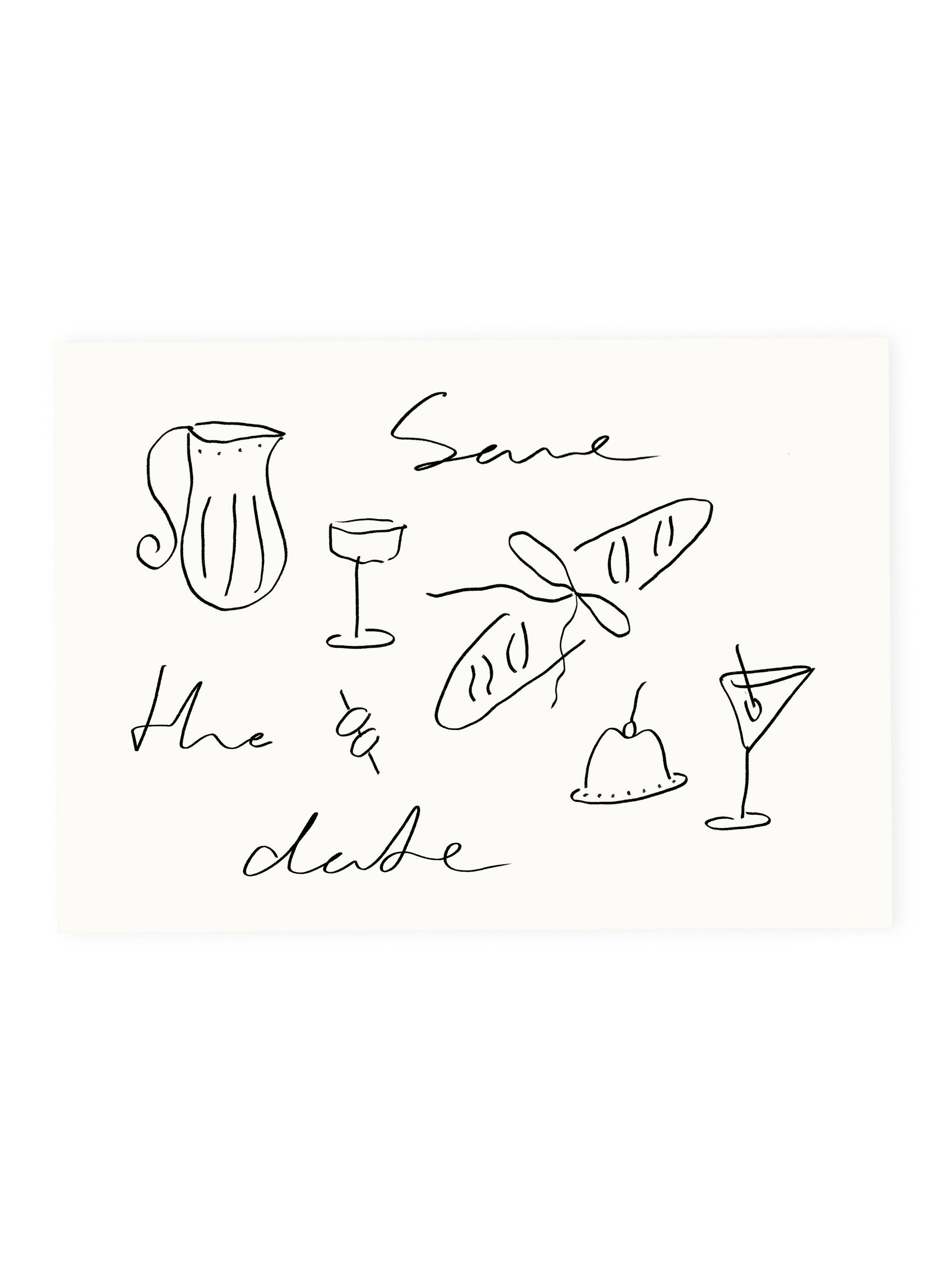 Postkarte 'Save the date' (Risographie)