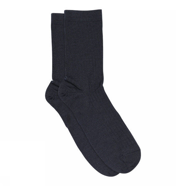mp Denmark / Wool rib socks / Navy