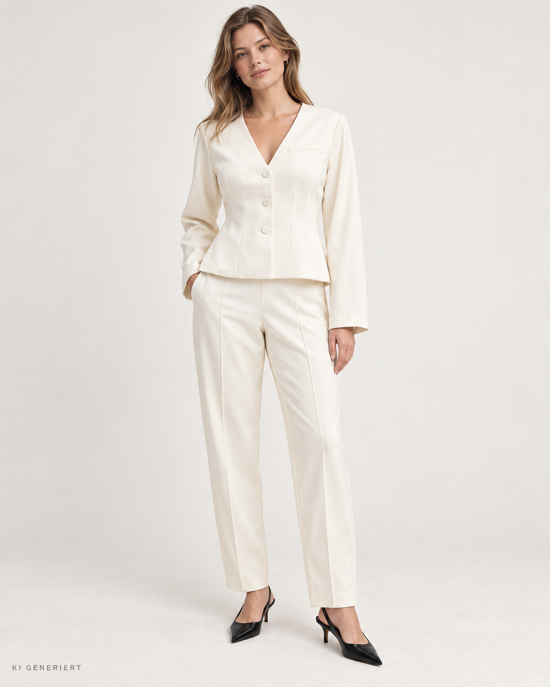 Gina Tricot / Glow shaped satin blazer / Creme (1263)