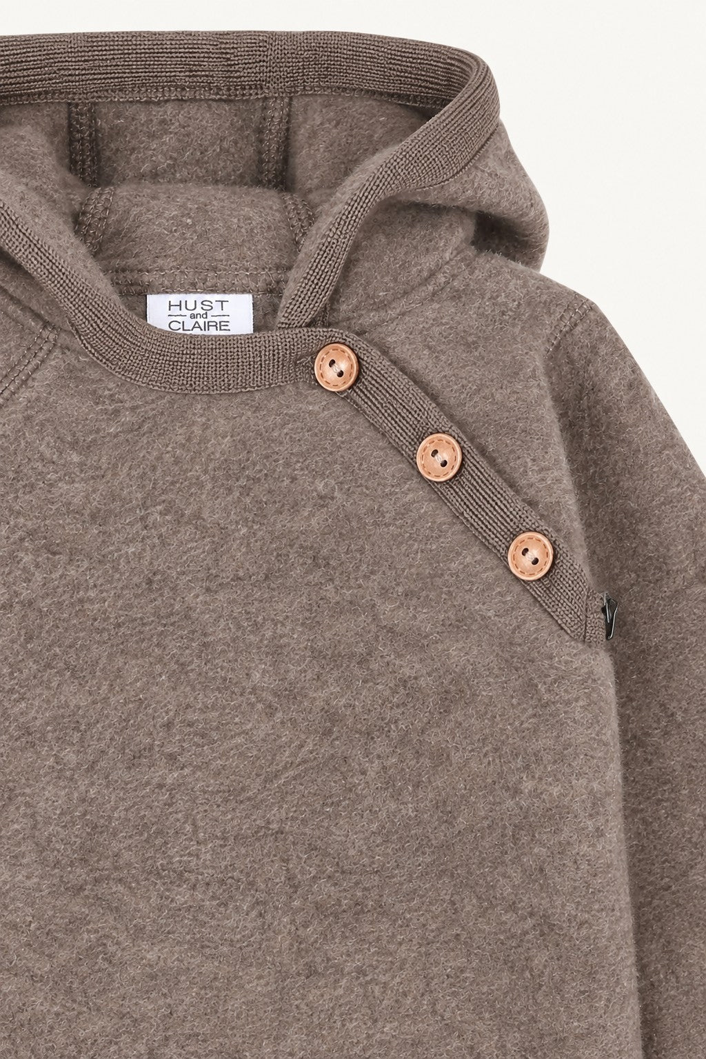 Hust&Claire / HCMevi Hood Wool Fleece / Deer Melange