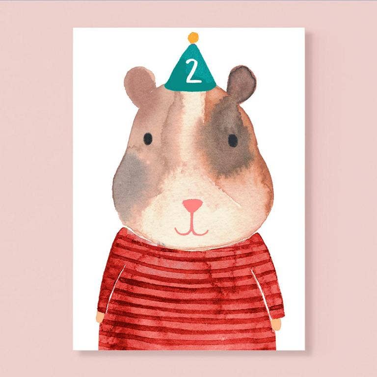 Frau Ottilie - Geburtstagskarte *2. Geburtstag* mit Hamster