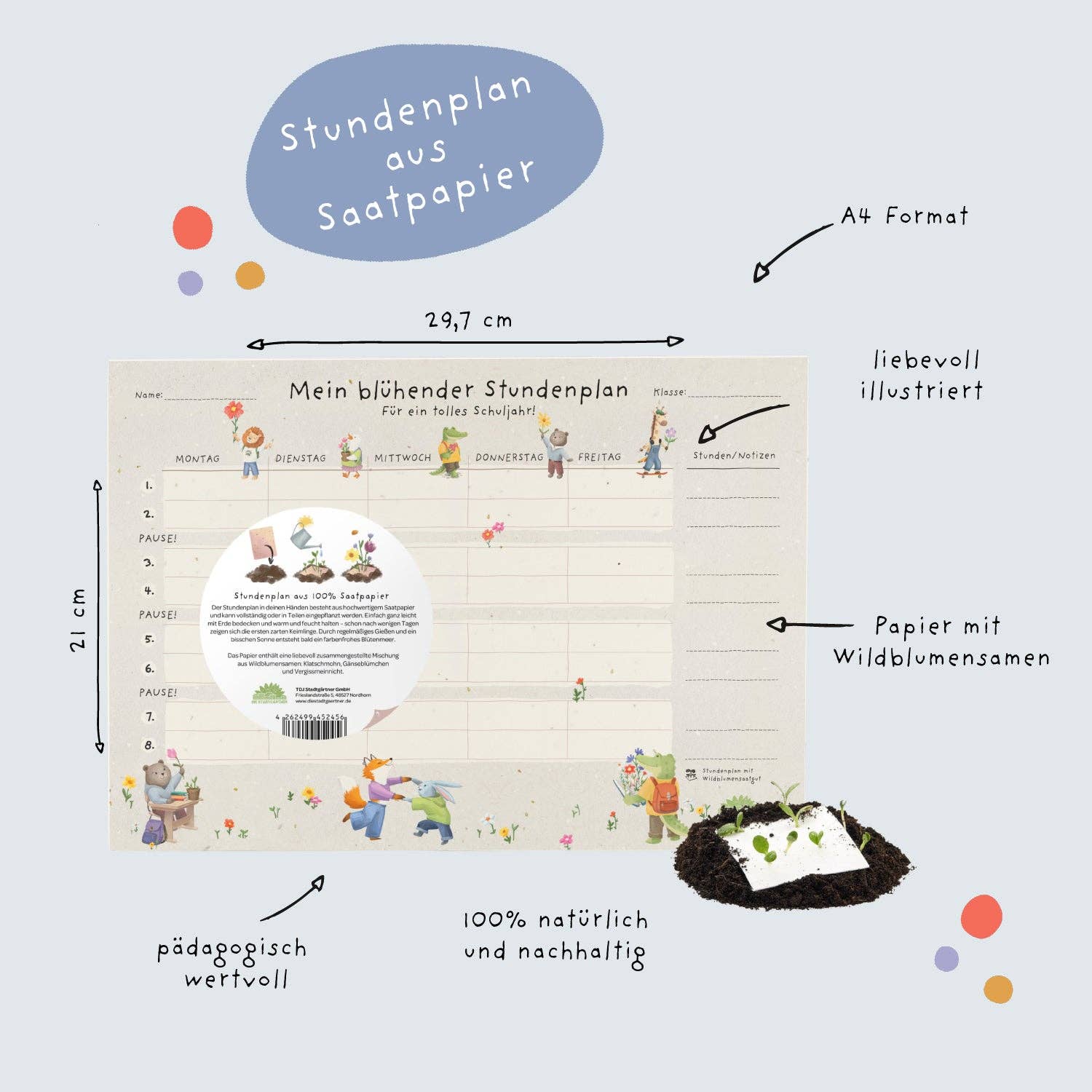 TDJ Stadtgärtner GmbH - Back-to-School, Stundenplan