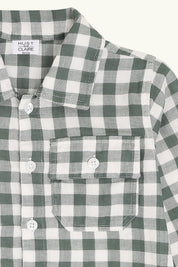 Hust & Claire / HCRavn Muslin Check Shirts / 3484 Balsam Green