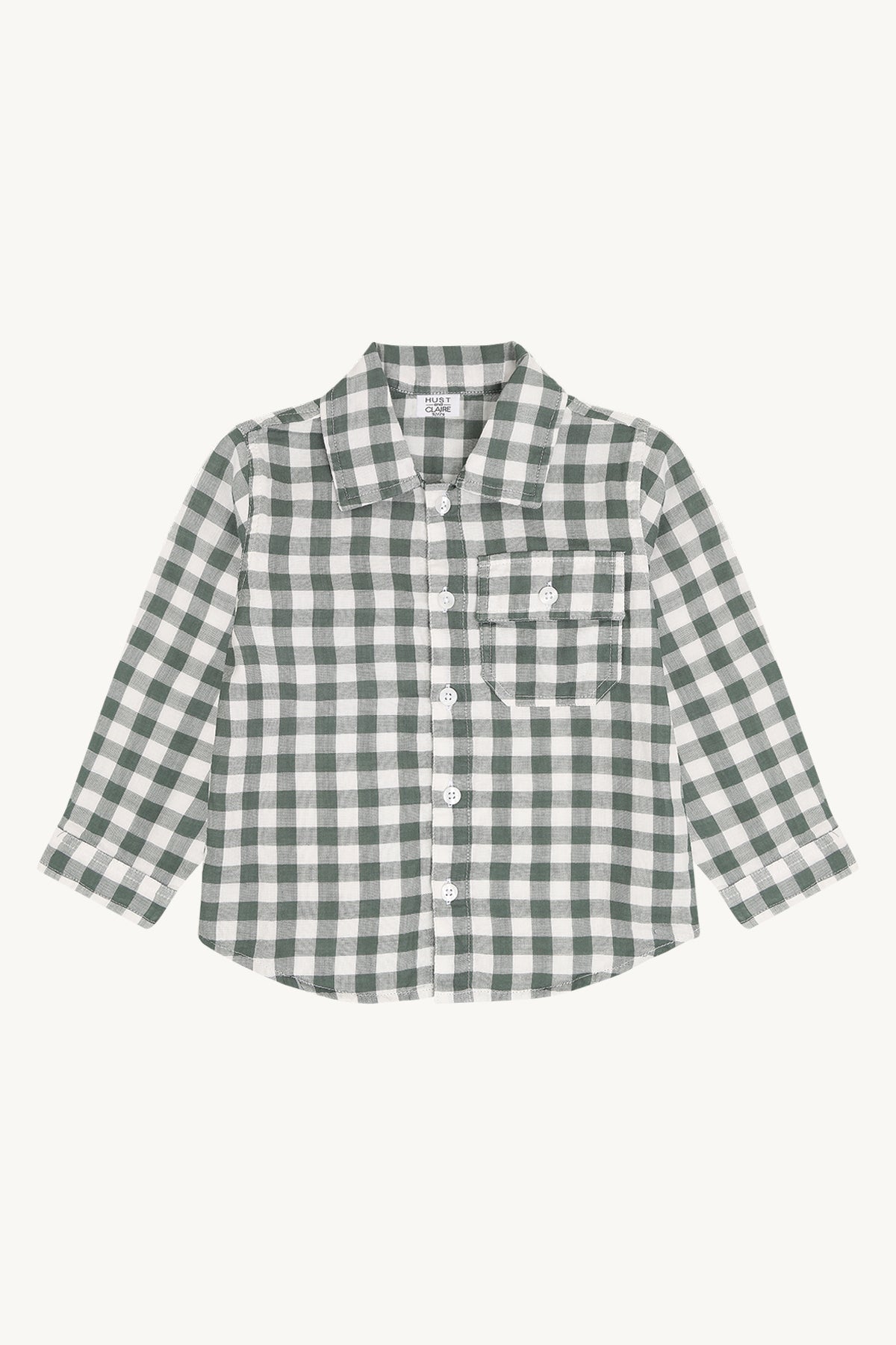 Hust & Claire / HCRavn Muslin Check Shirts / 3484 Balsam Green