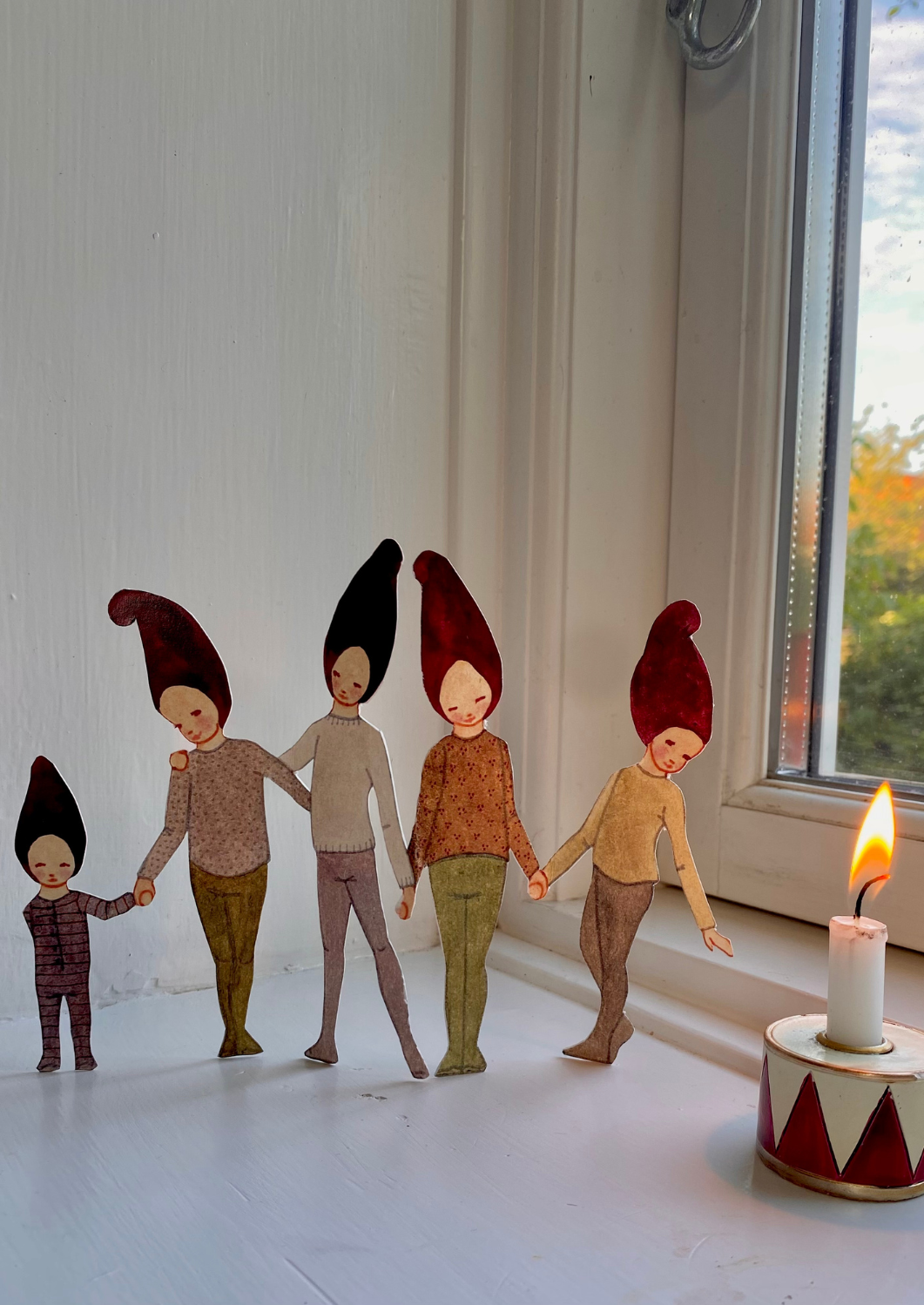 Weihnachtspapierausschnitte Elfenbande 1