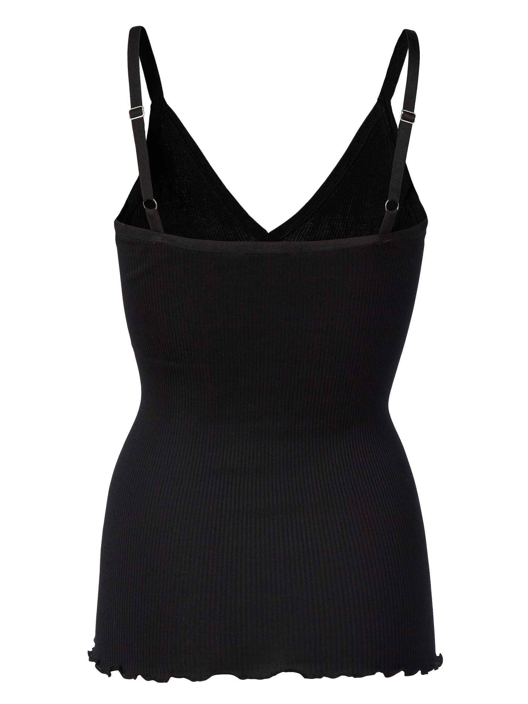 Rosemunde / Silk Strap Top W/ Elastic Band / Black