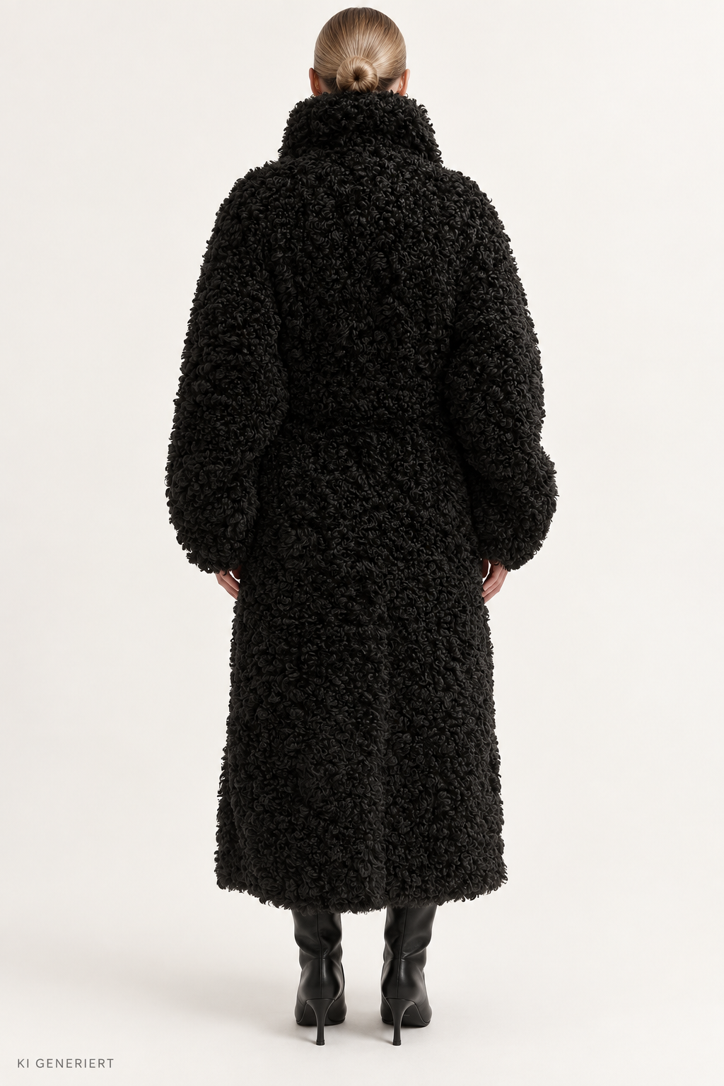 Gina Tricot / Faux fur high neck coat / Black (9000)
