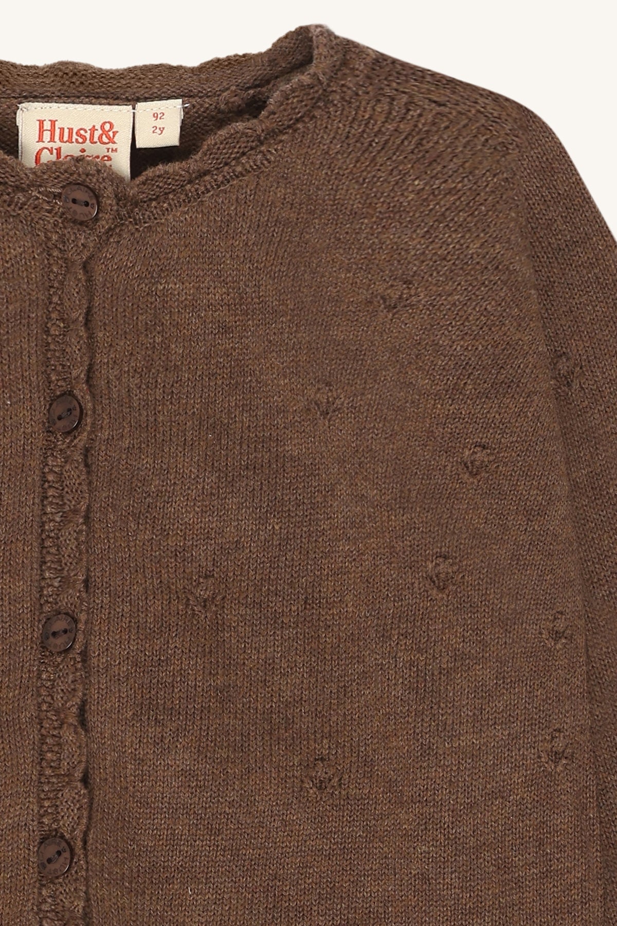 Hust & Claire / HCCilja Pointelle Cardigan / 3594 Toffee Melange