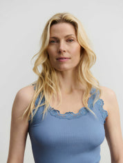 Rosemunde / RWBabette Silk SL U-neck Lace Top / infinity