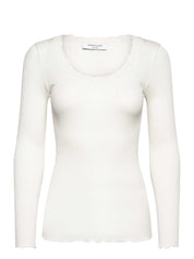 Rosemunde / RWBabette Silk LS U-neck Lace T-shirt / ivory