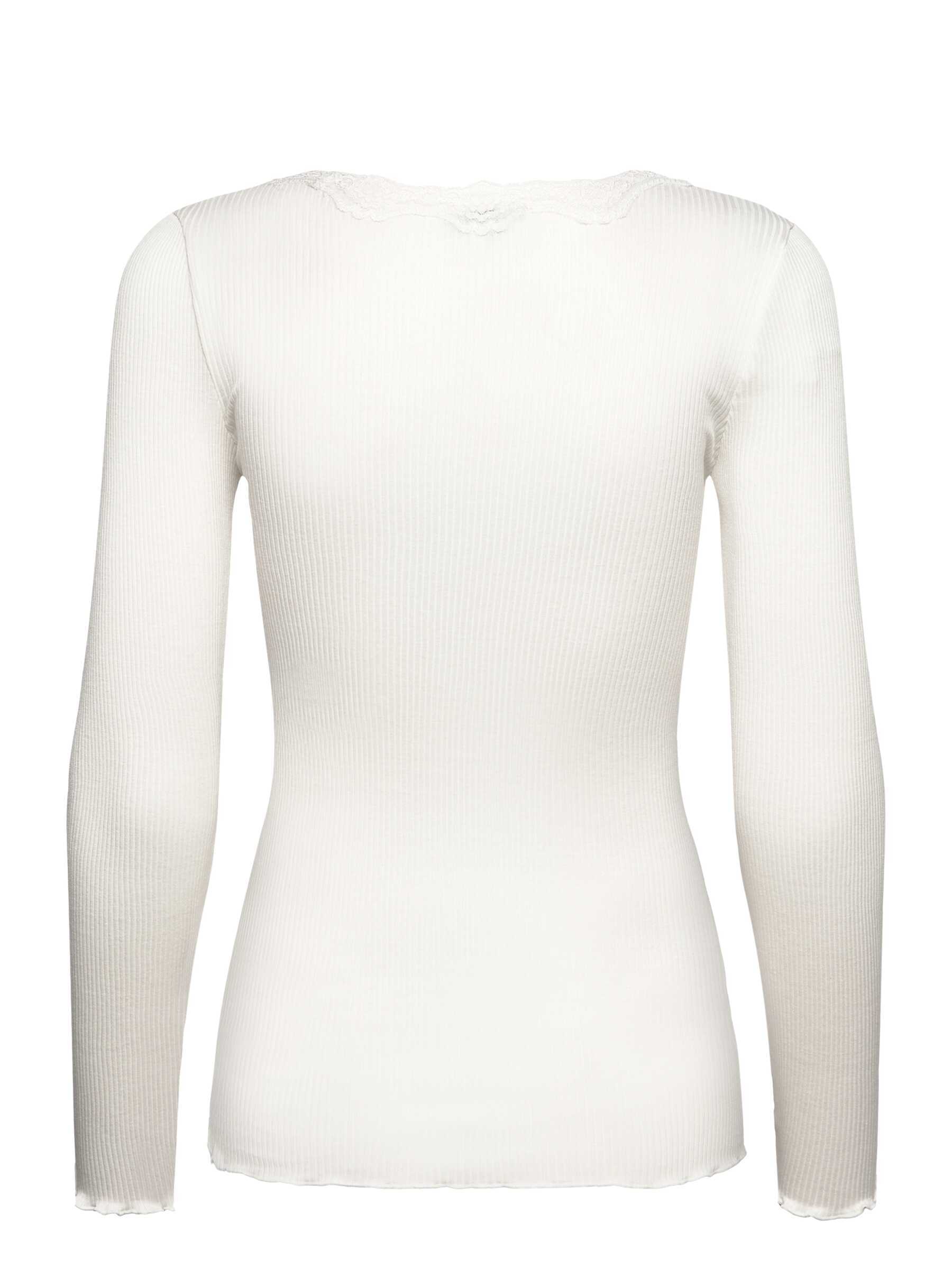 Rosemunde / RWBabette Silk LS U-neck Lace T-shirt / ivory