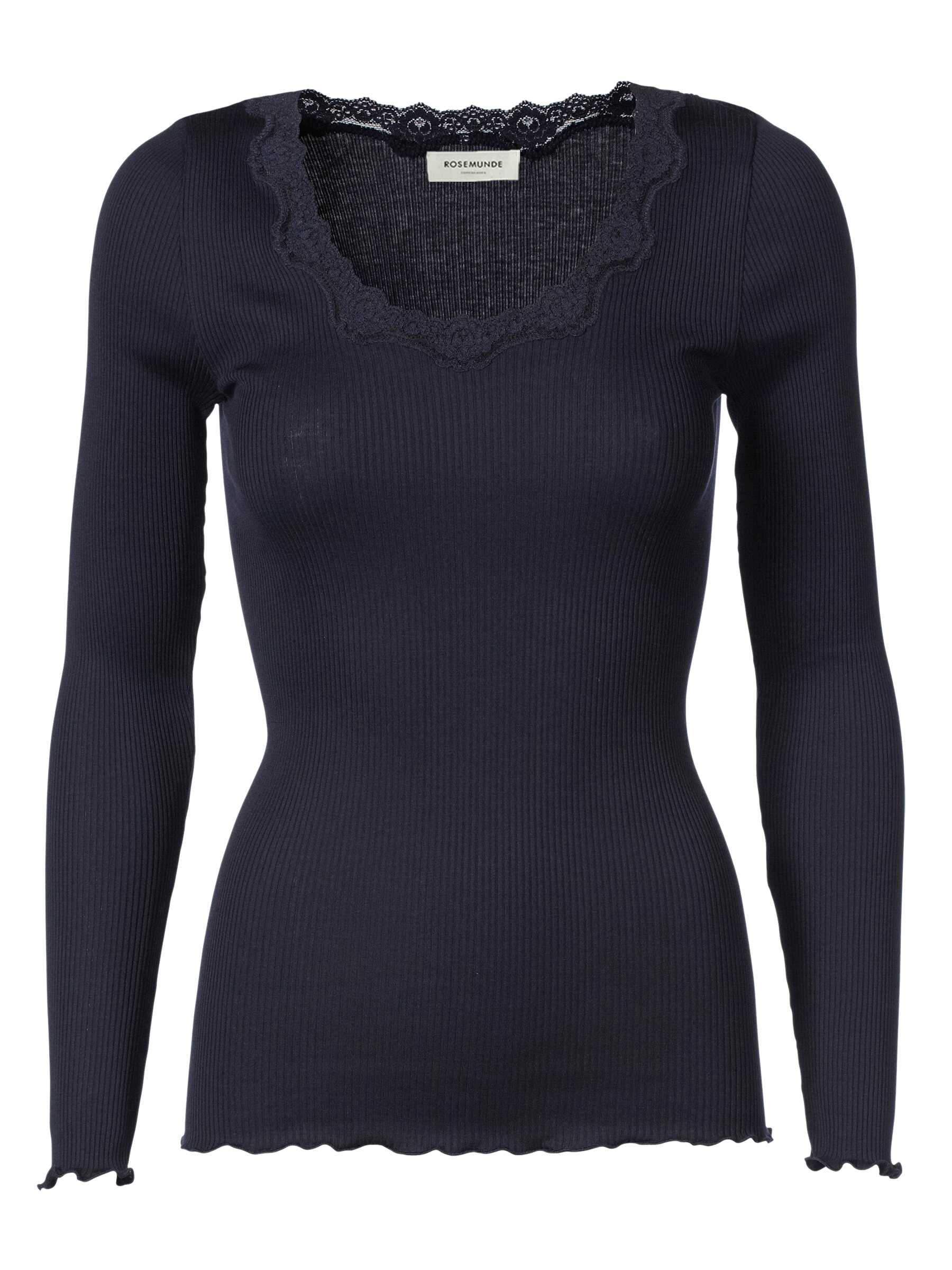 Rosemunde / RWBabette Silk LS U-neck Lace T-shirt / navy