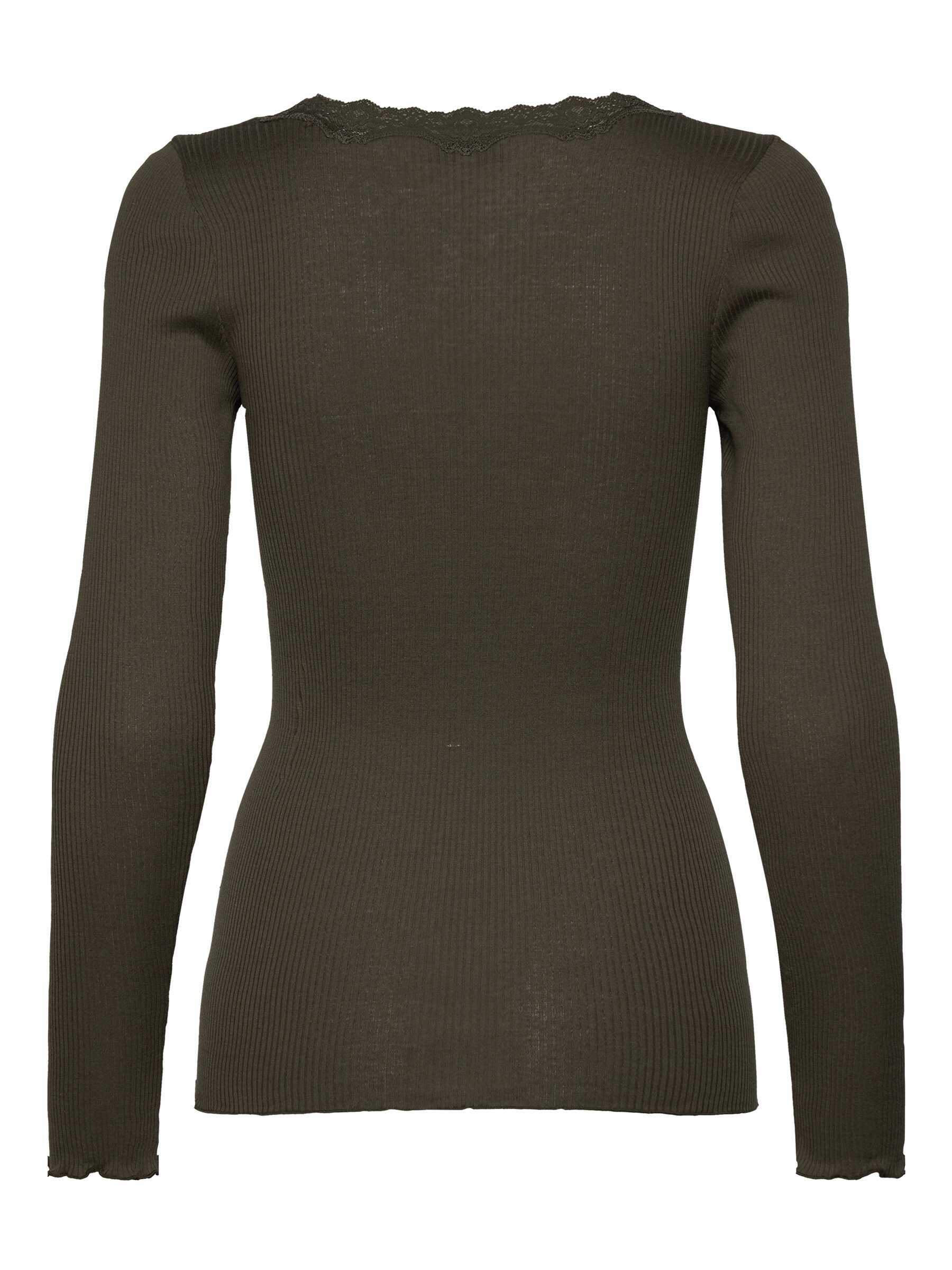 Rosemunde / RWBabette Silk LS U-neck Lace T-shirt / forrest night