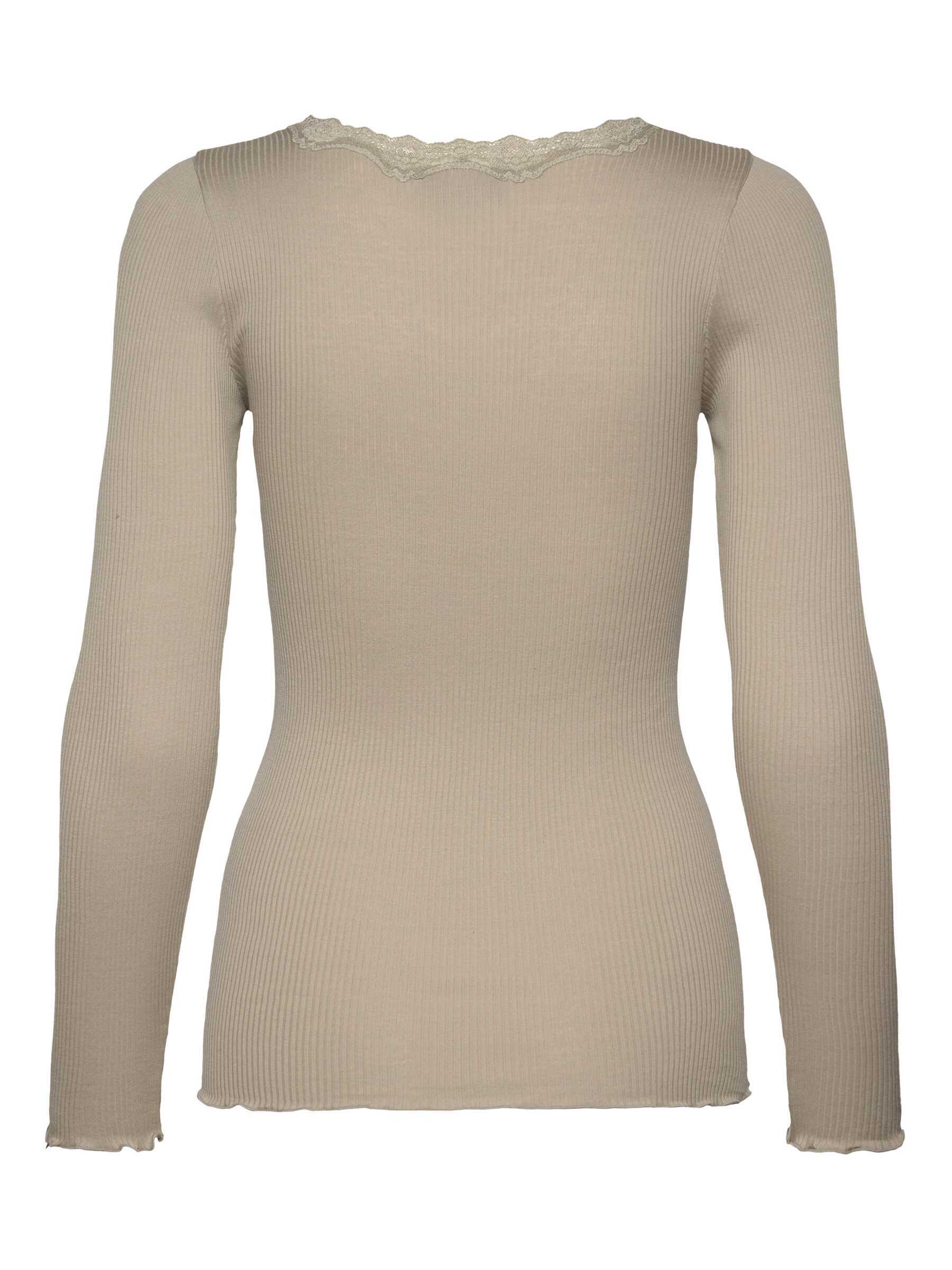 Rosemunde / RWBabette Silk LS U-neck Lace T-shirt / abbey stone