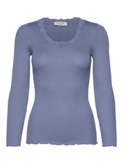Rosemunde / RWBabette Silk LS U-neck Lace T-shirt / infinity