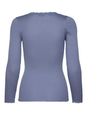 Rosemunde / RWBabette Silk LS U-neck Lace T-shirt / infinity