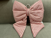 Gepolsterte Schleife aus Baumwolle mit schmalen Streifen 25x35 cm: Rosso