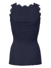 Rosemunde / RWBabette Silk SL U-neck Lace Top / navy