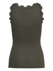 Rosemunde / RWBabette Silk SL U-neck Lace Top / forrest night